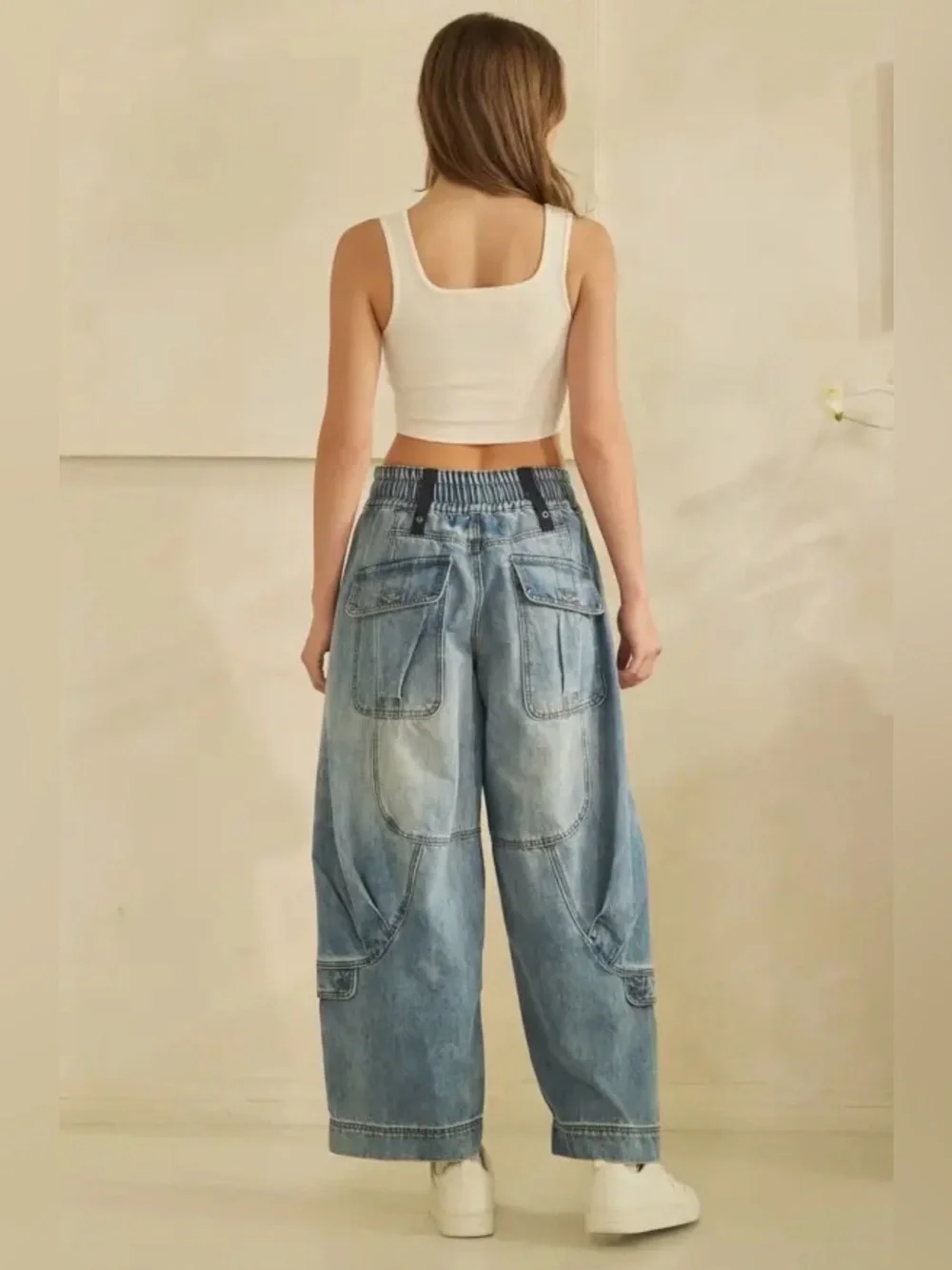 NEW Oli & Hali Detailed Barrel Denim Jeans - Picture 6 of 7